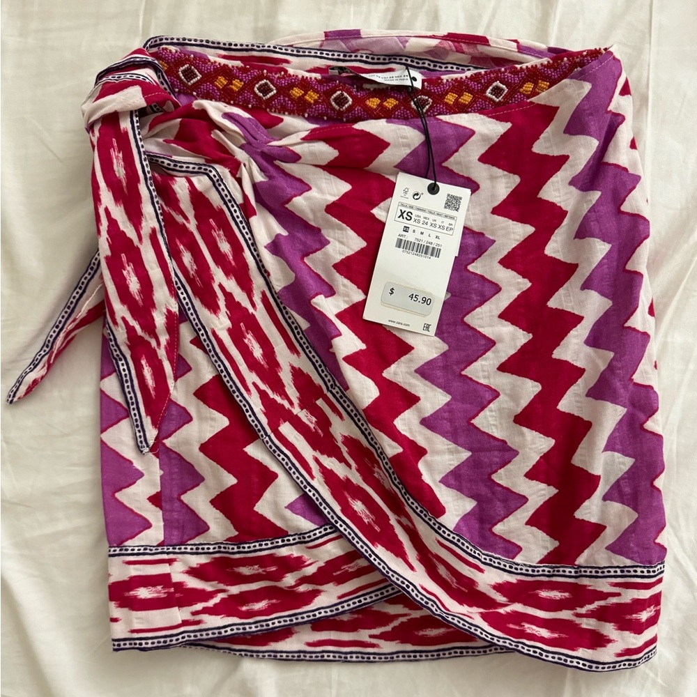 Zara wrap printed skirt NWT XS